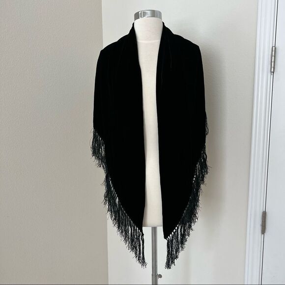 Black Velvet Shawl OS - Picture 1 of 5